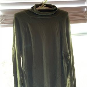 Talbots Plus 2X Green Turtleneck Sweater
